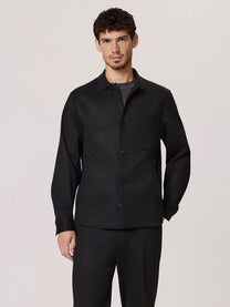 pinstriped jersey overshirt