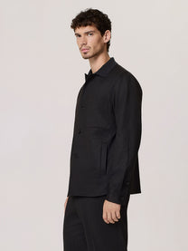 pinstriped jersey overshirt