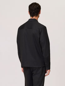 pinstriped jersey overshirt