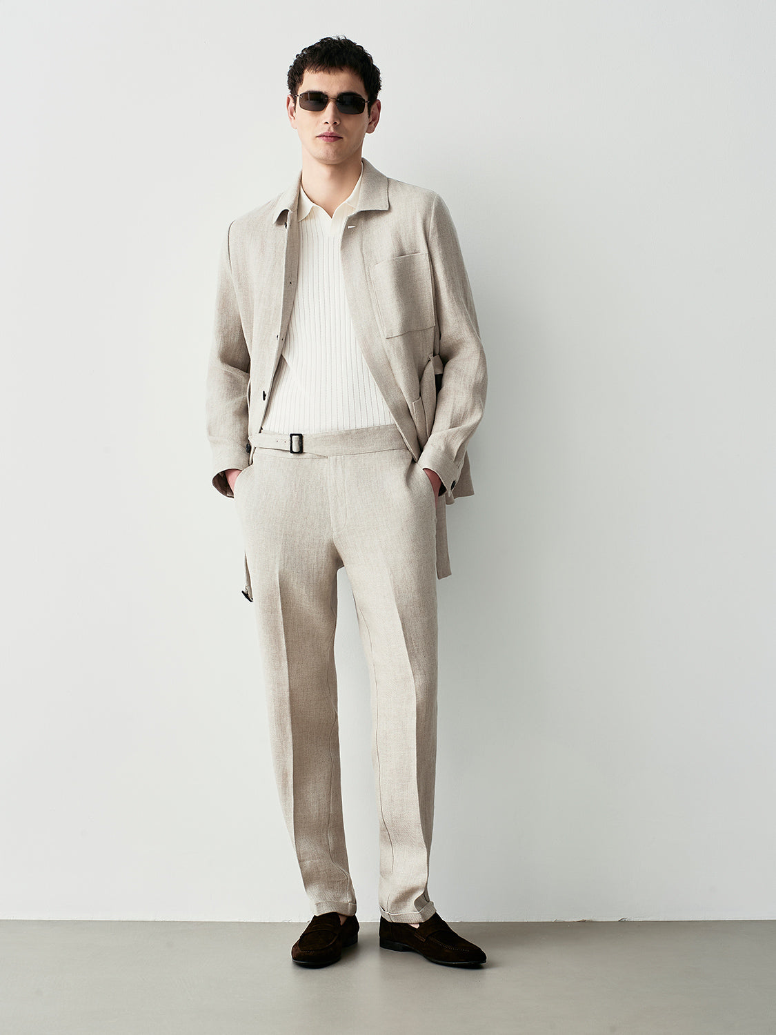 Giacca safari in raw linen