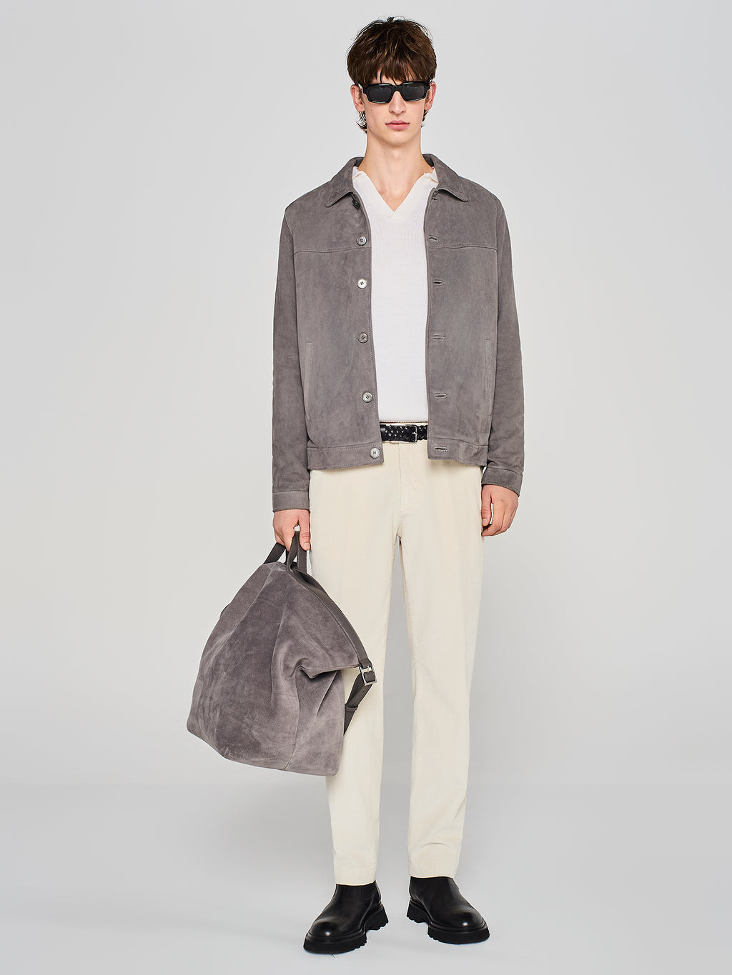 Giacca in pelle suede