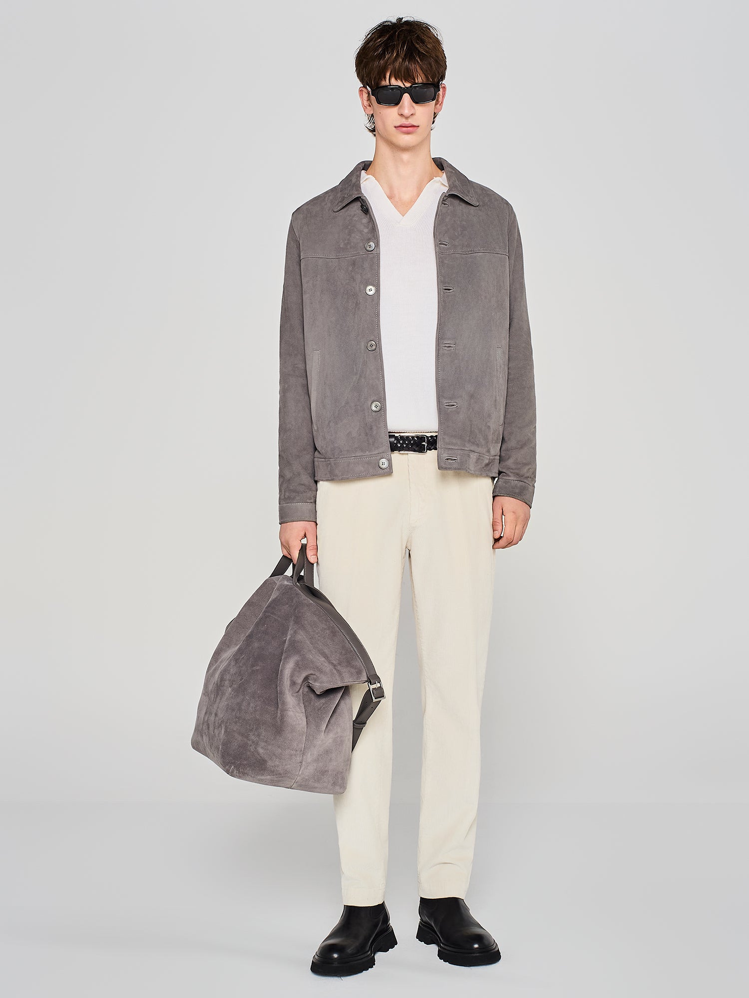 Giacca in pelle suede