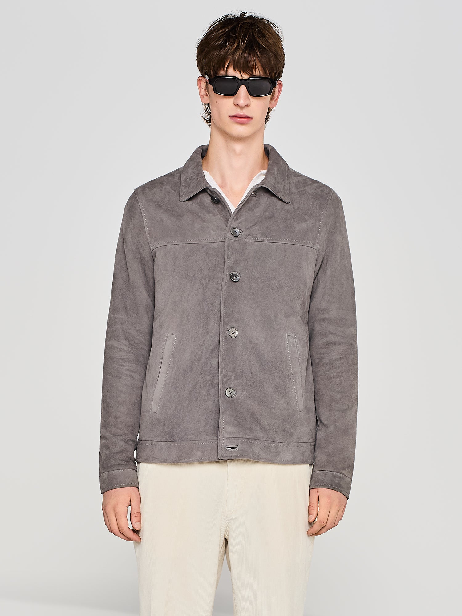 Giacca in pelle suede