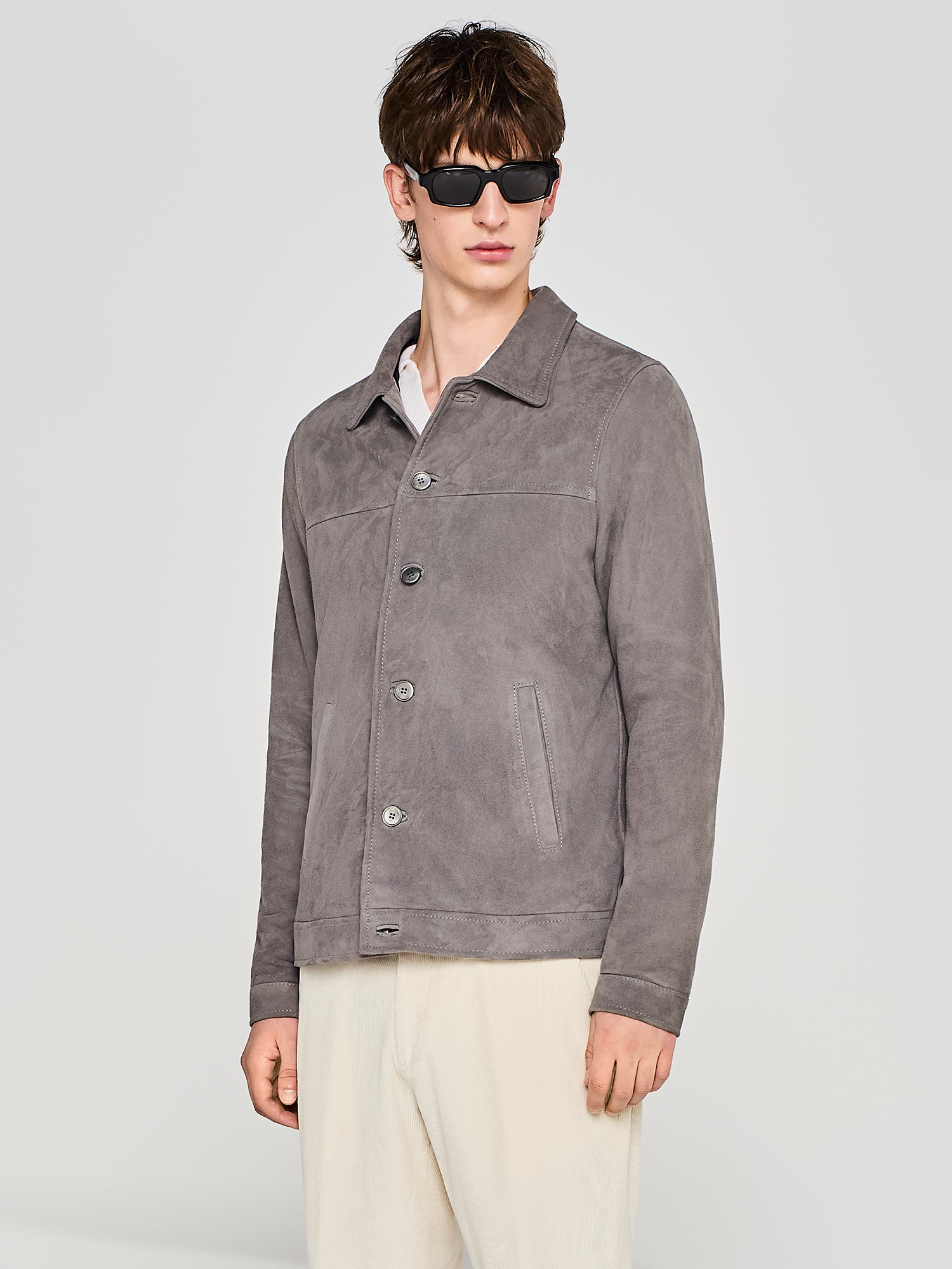 Suede leather jacket
