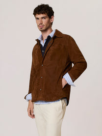 Overshirt in pelle suede