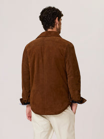 Overshirt in pelle suede