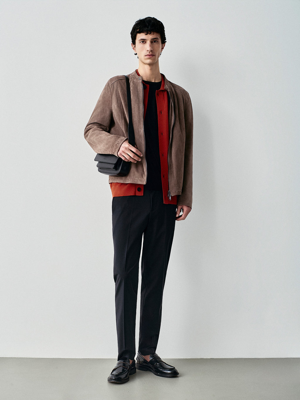 Suede biker
