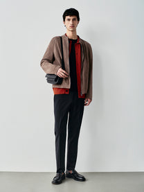 Suede biker