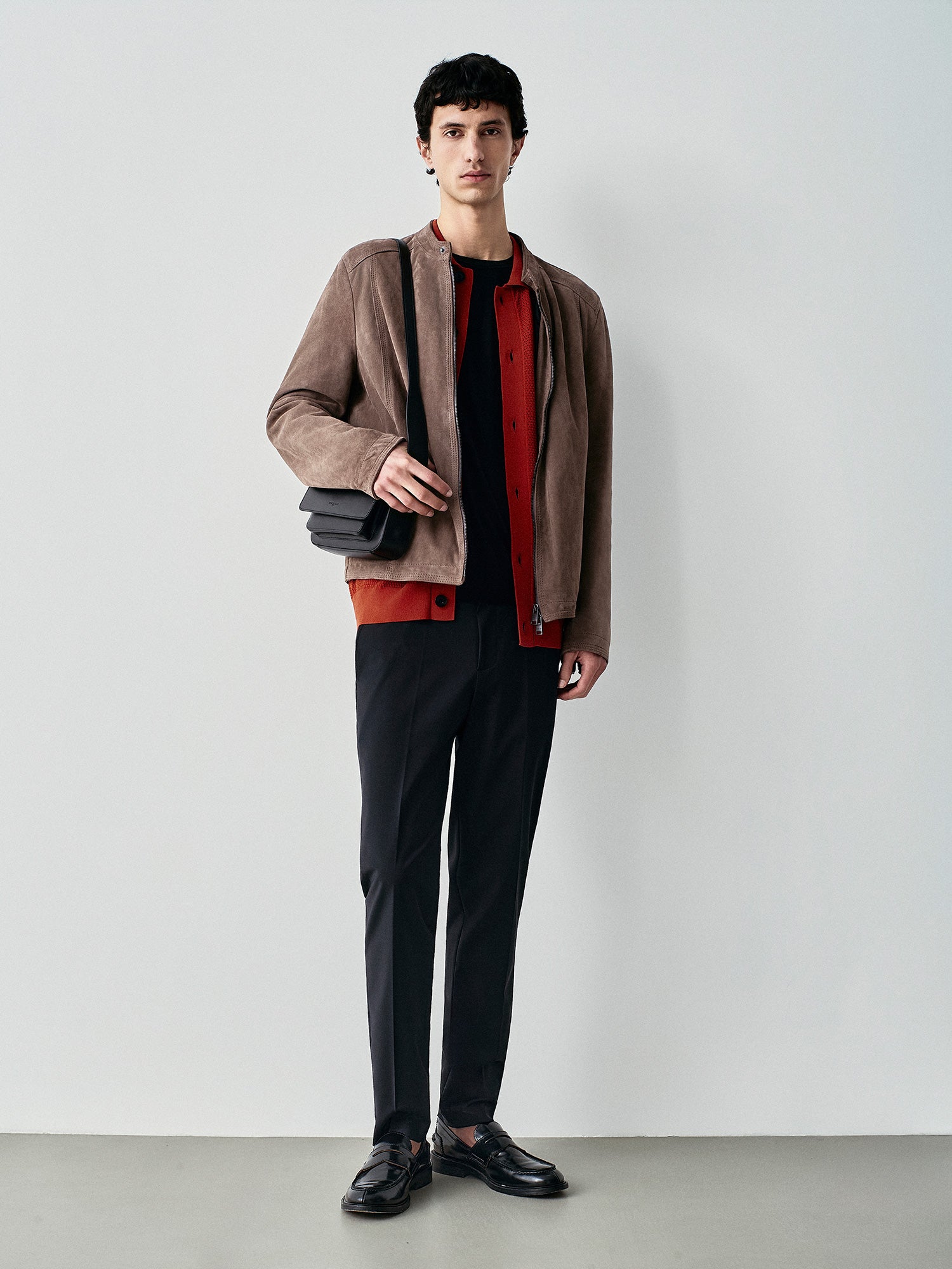 Suede biker