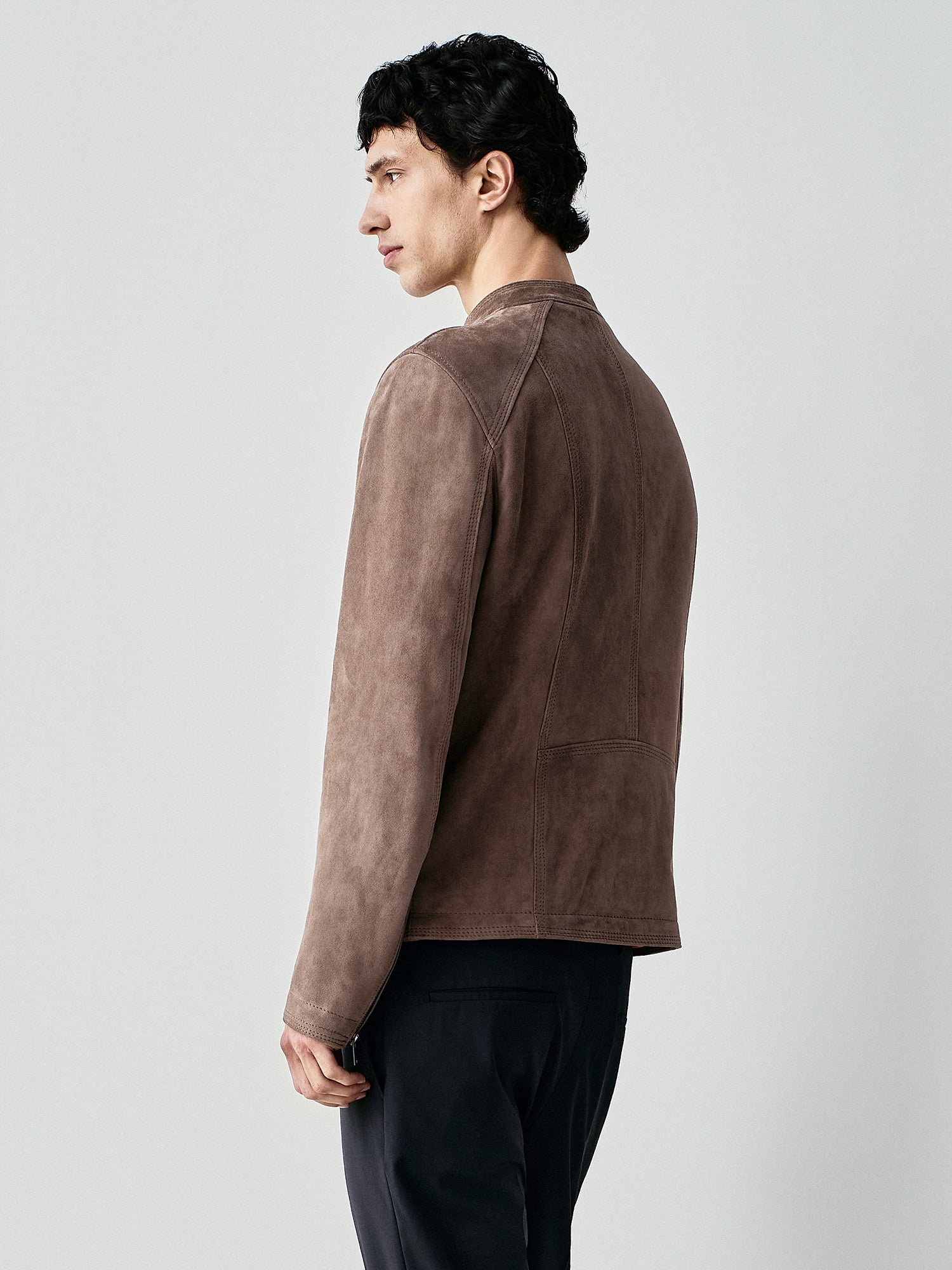 Suede biker
