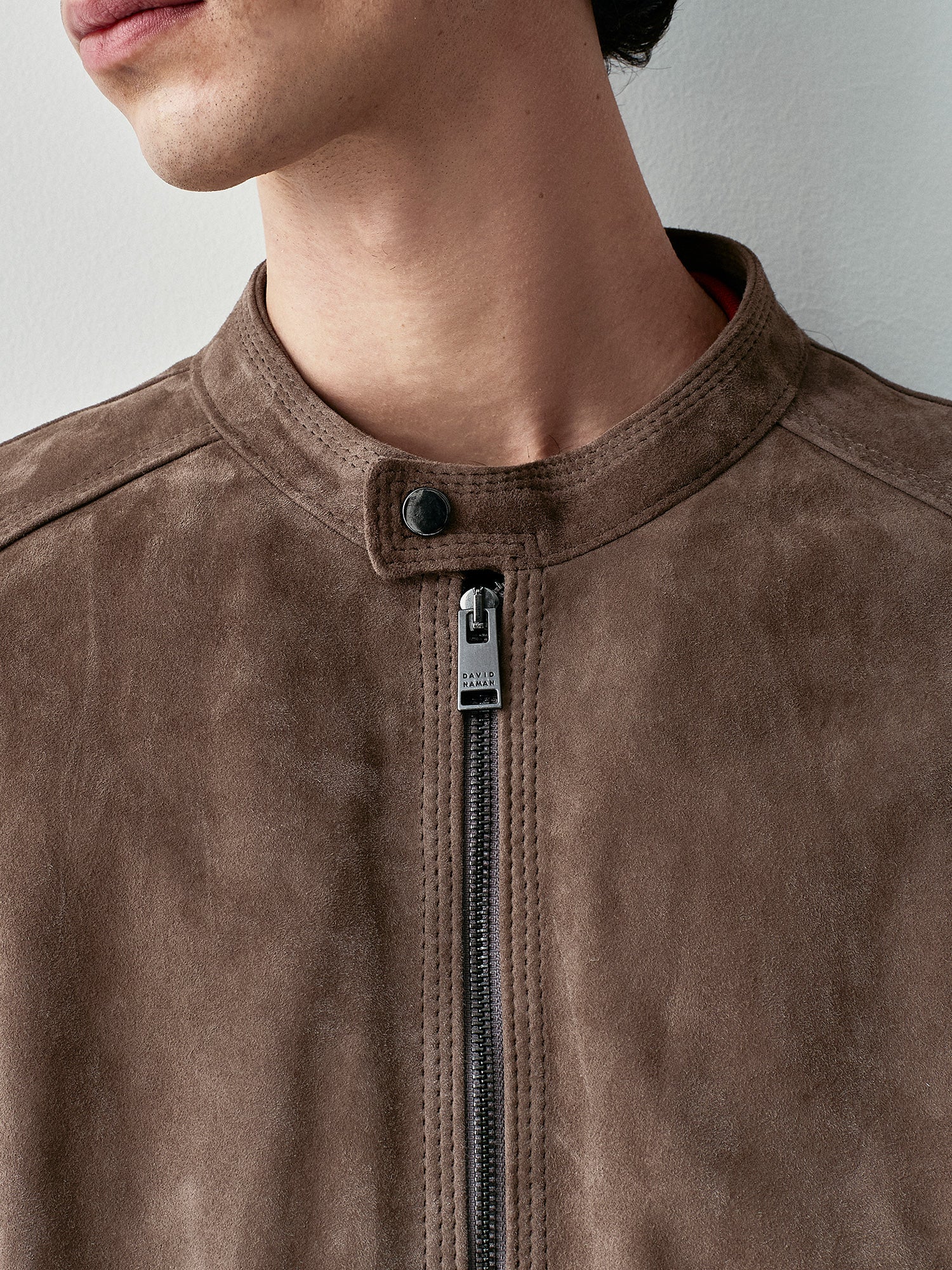 Suede biker