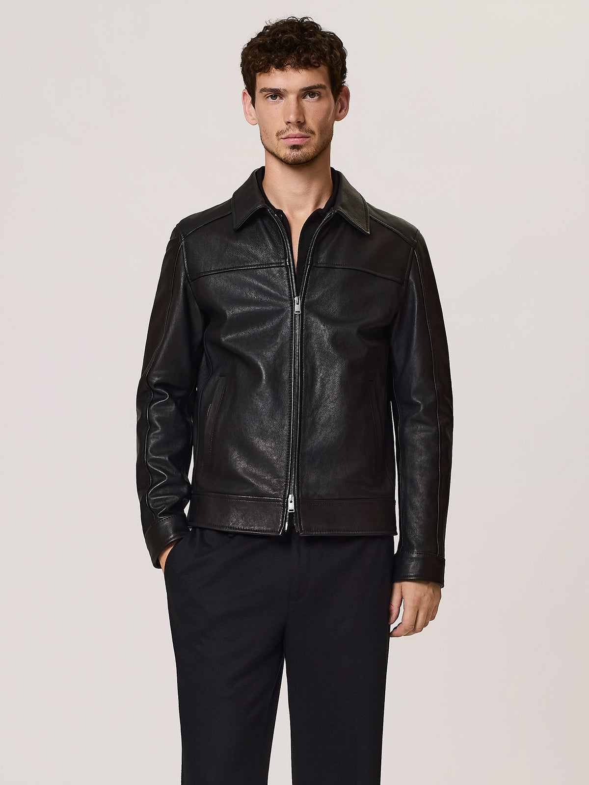 Giacca bomber in pelle