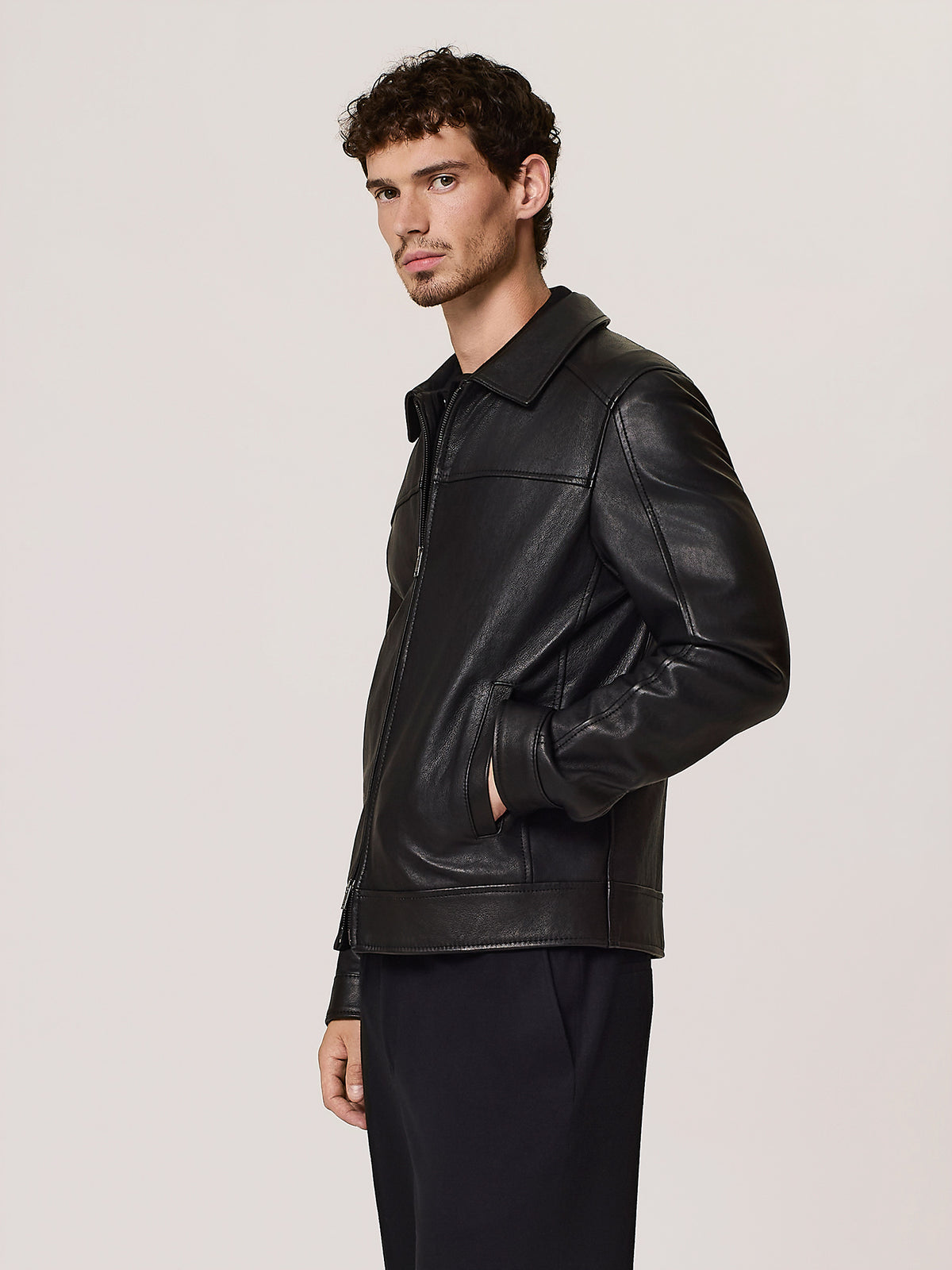 Giacca bomber in pelle
