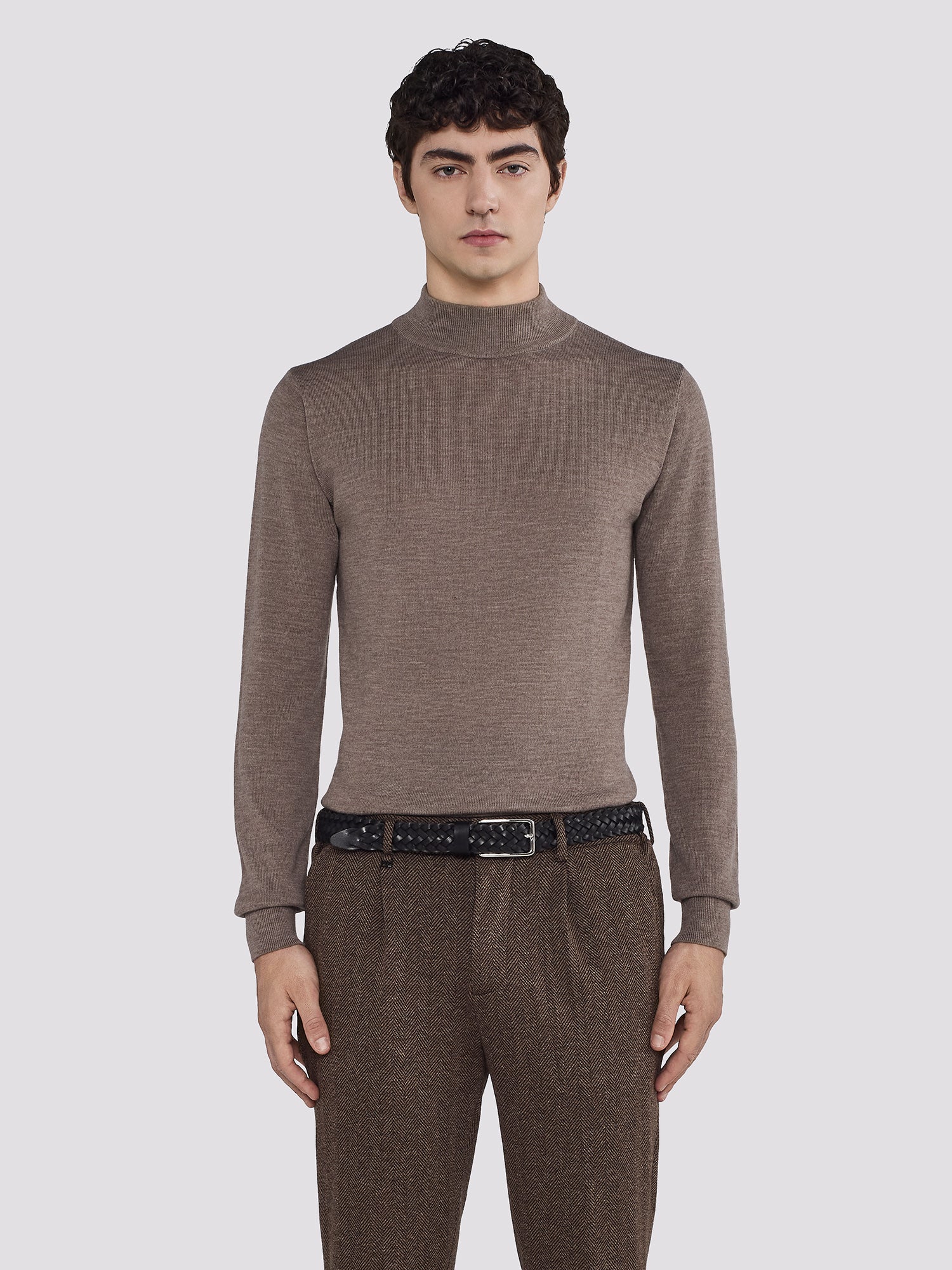 MOCK COLLAR KNIT IN 100% MERINO