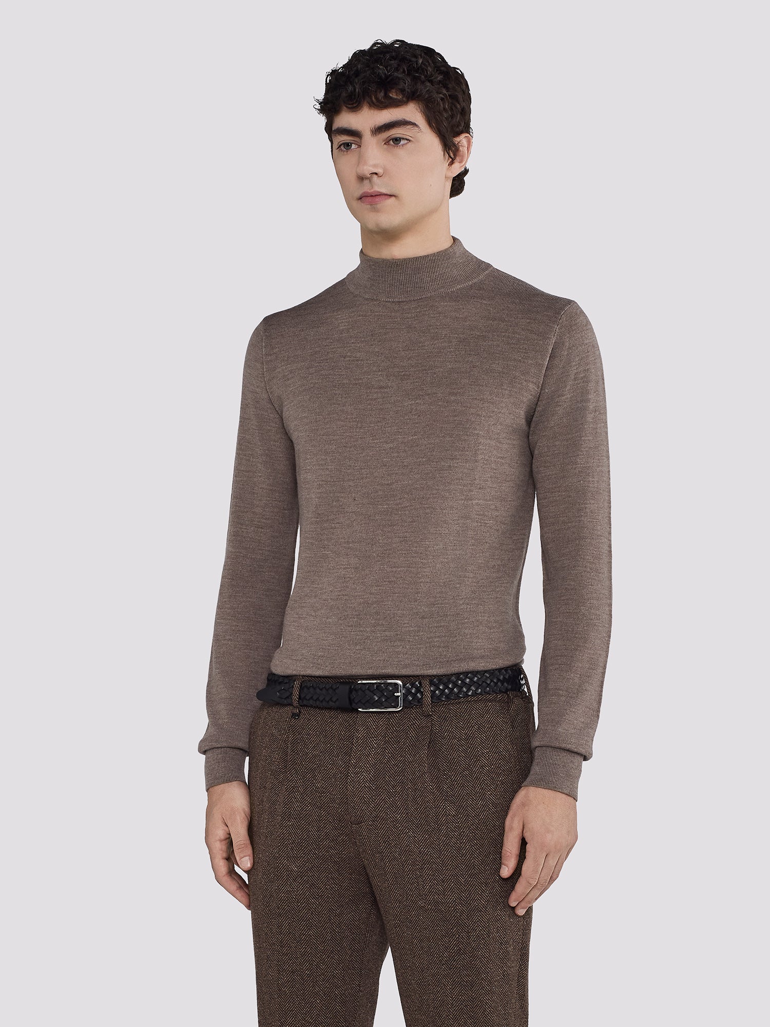 MOCK COLLAR KNIT IN 100% MERINO