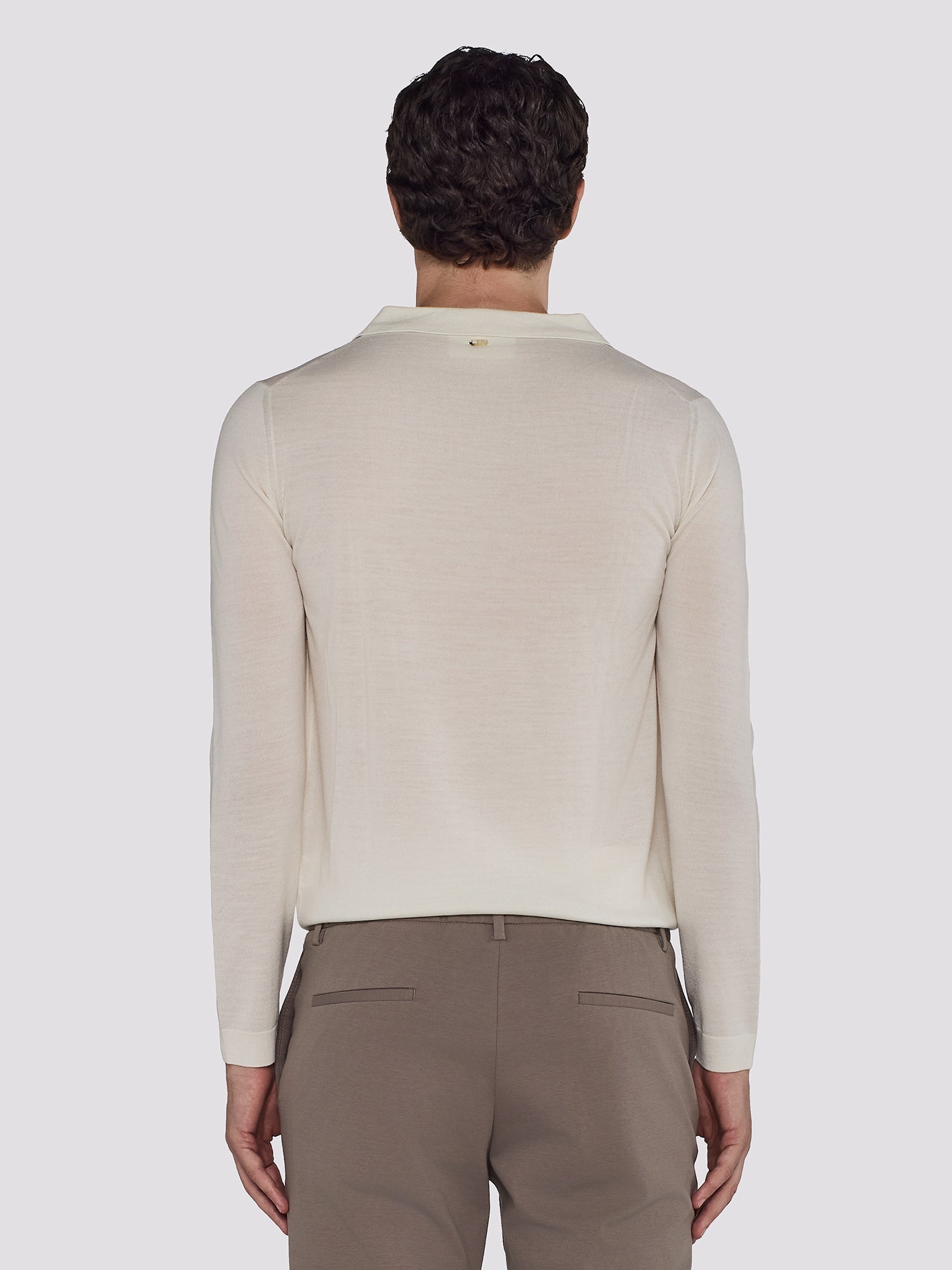MAGLIA POLO IN MERINO E SETA
