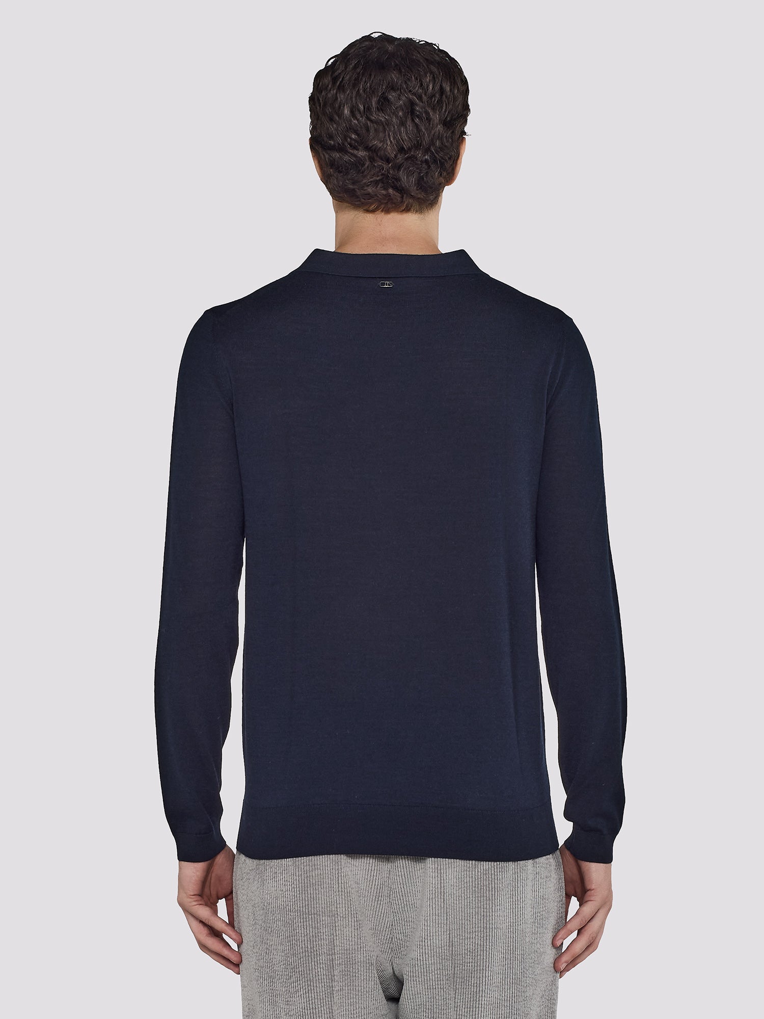 MAGLIA POLO IN MERINO E SETA