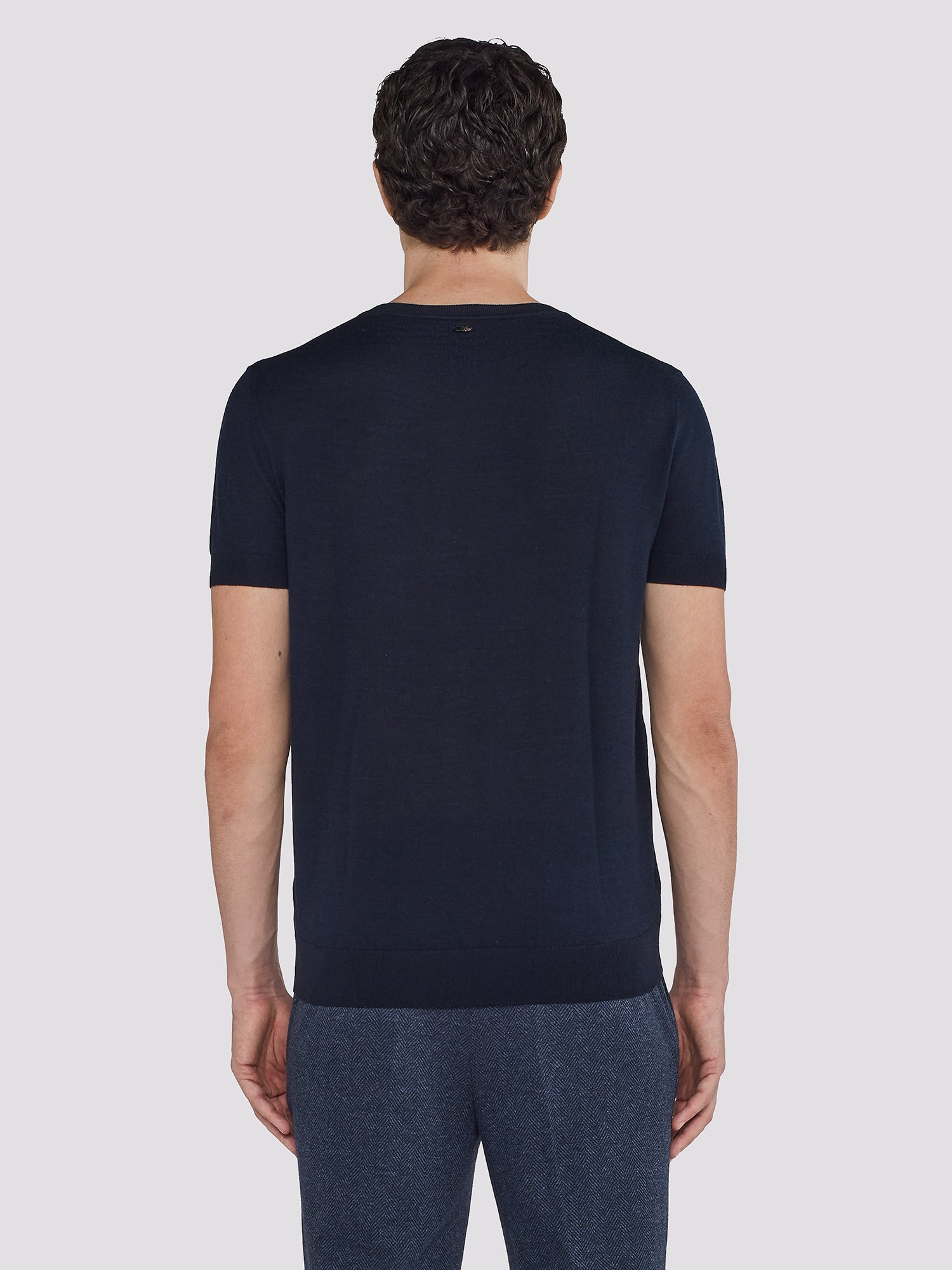 WOOL SHORT SLEEVE CREWNECK SWEATER