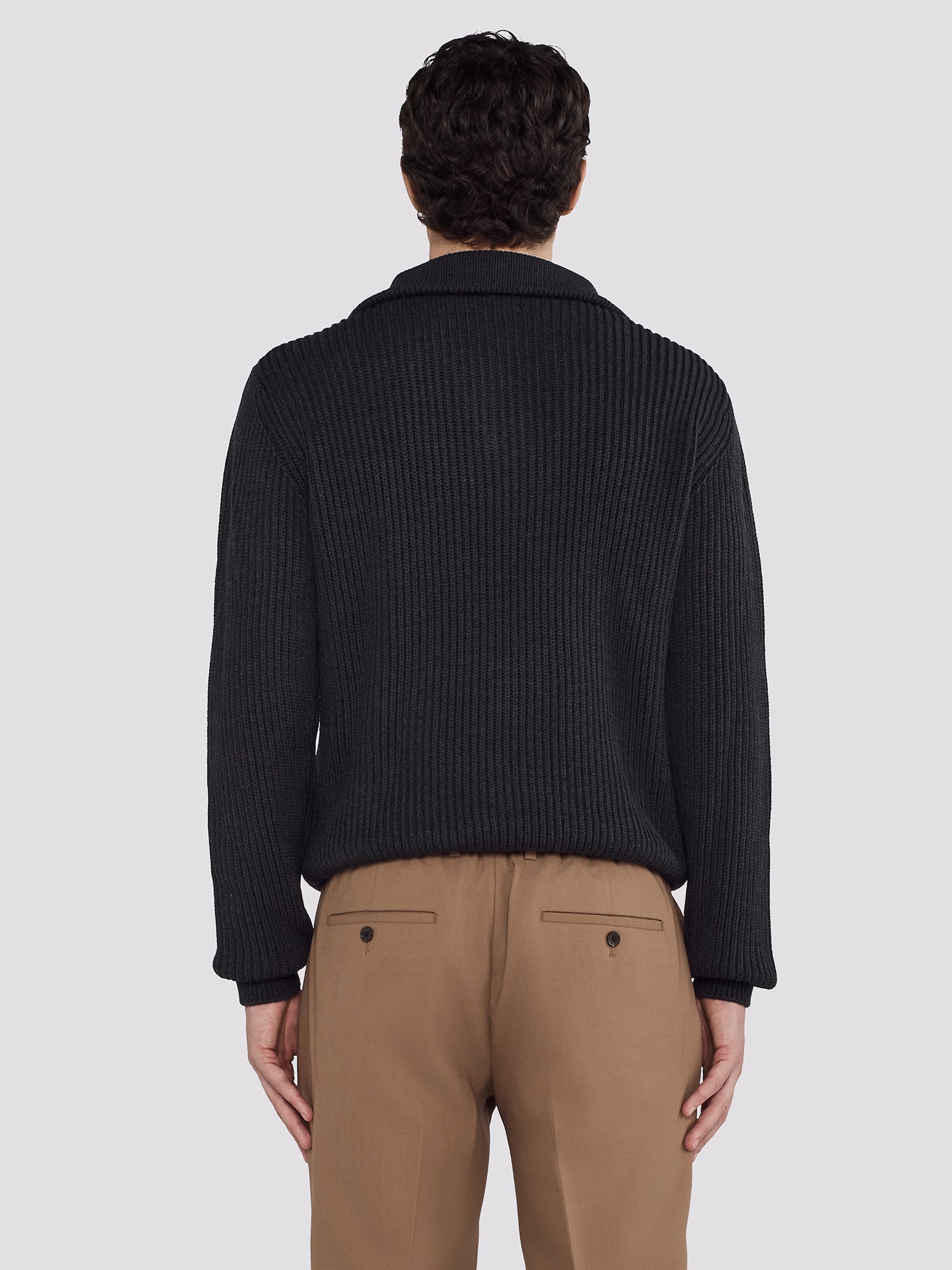 PULLOVER IN LANA A COSTE MZZA ZIP