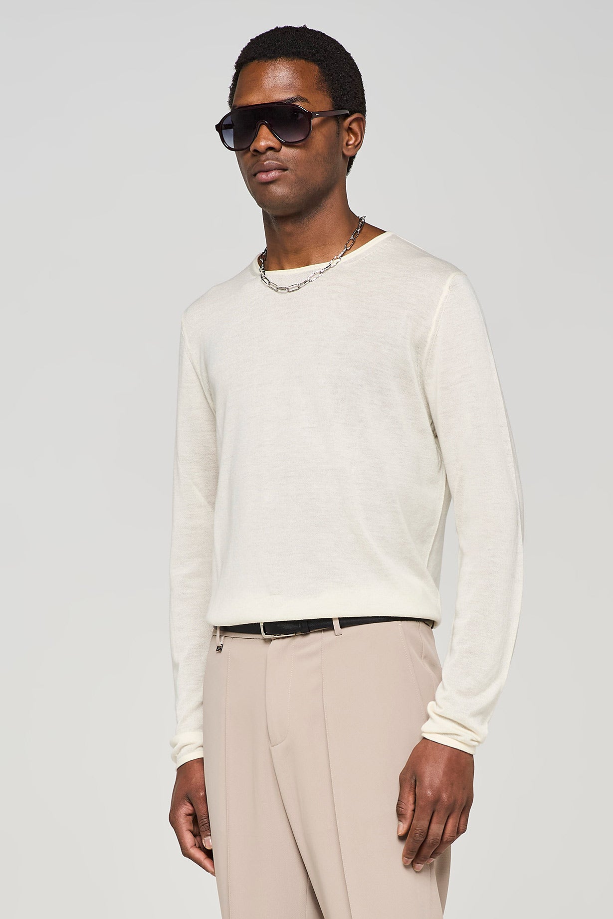 CASHMERE ROUND NECKT SHIRT DAVID NAMAN