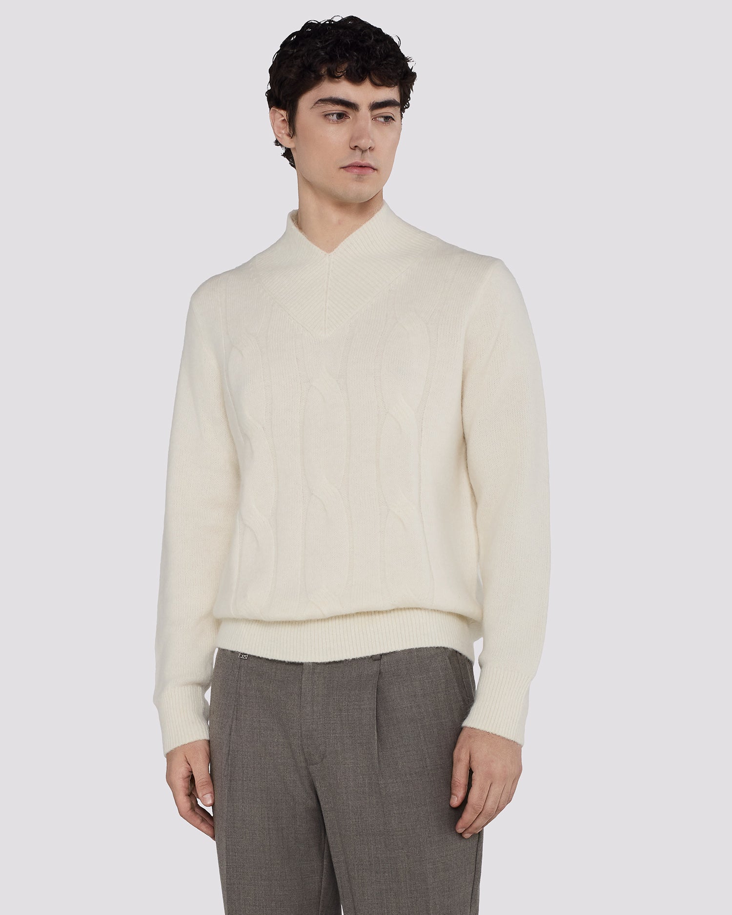 MAGLIA A TRECCE IN LANA ALPACA
