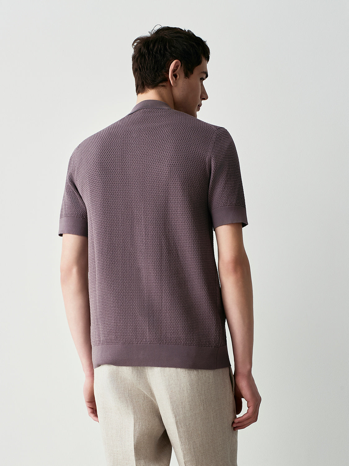 Mesh knit short sleeve cardigan