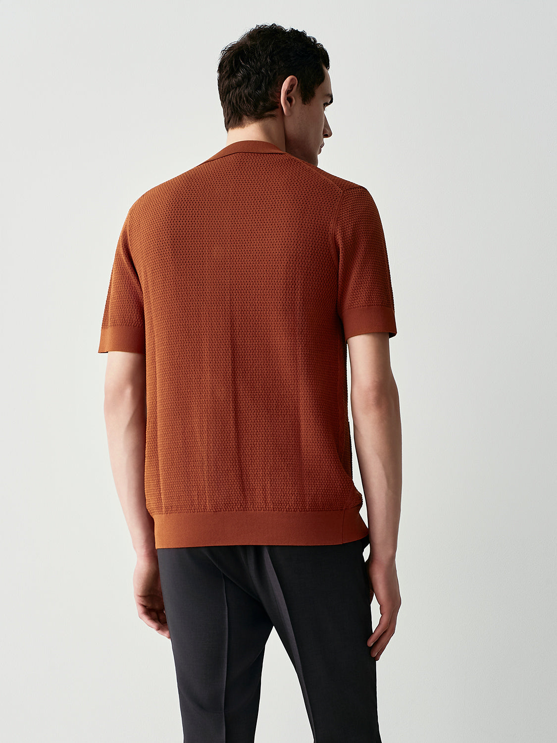Mesh knit cardigan a maniche corte
