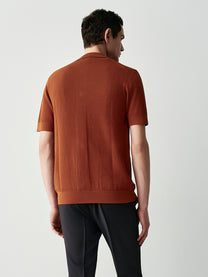 Mesh knit cardigan a maniche corte