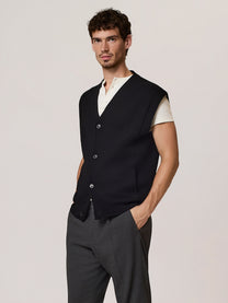Relaxed wool vest