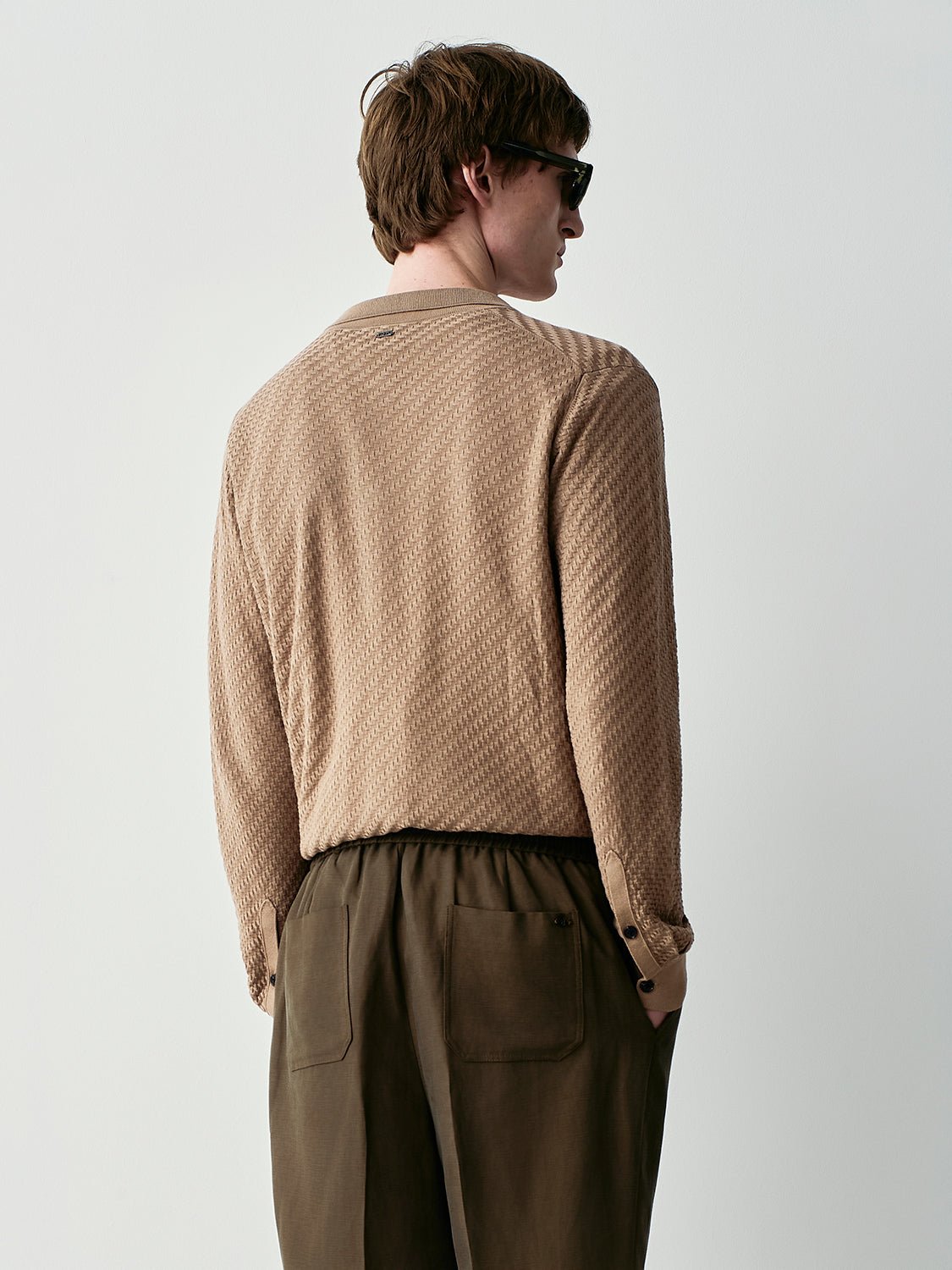 Cardigan in misto seta textured