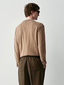 Cardigan in misto seta textured