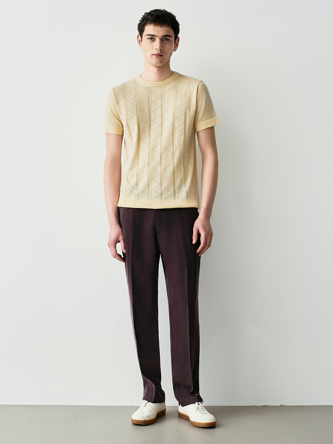 Pointelle knit t-shirt