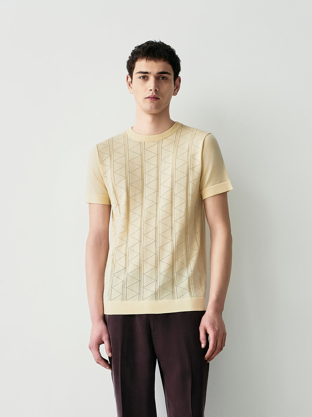 Pointelle knit t-shirt