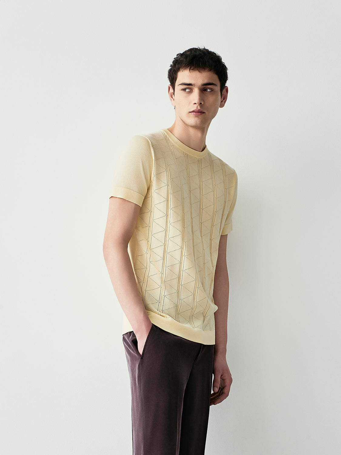 Pointelle knit t-shirt