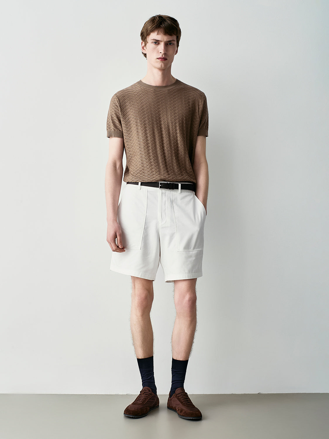 Textured cotton t-shirt