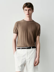 T-shirt in cotone textured