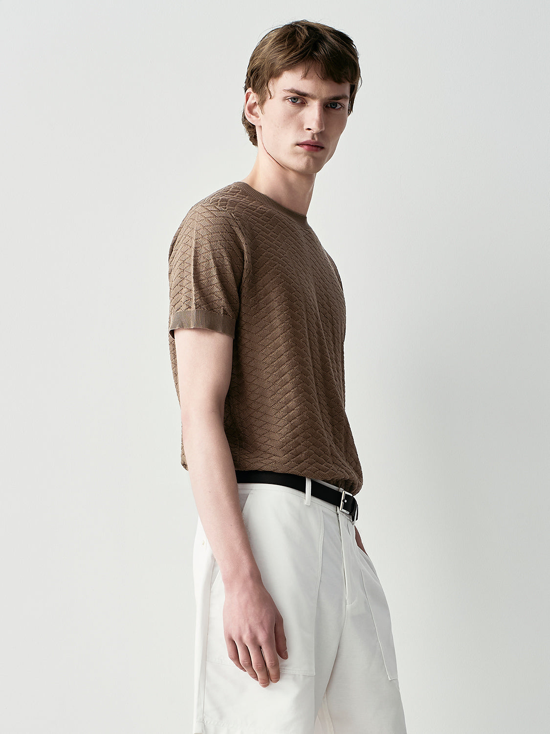 Textured cotton t-shirt
