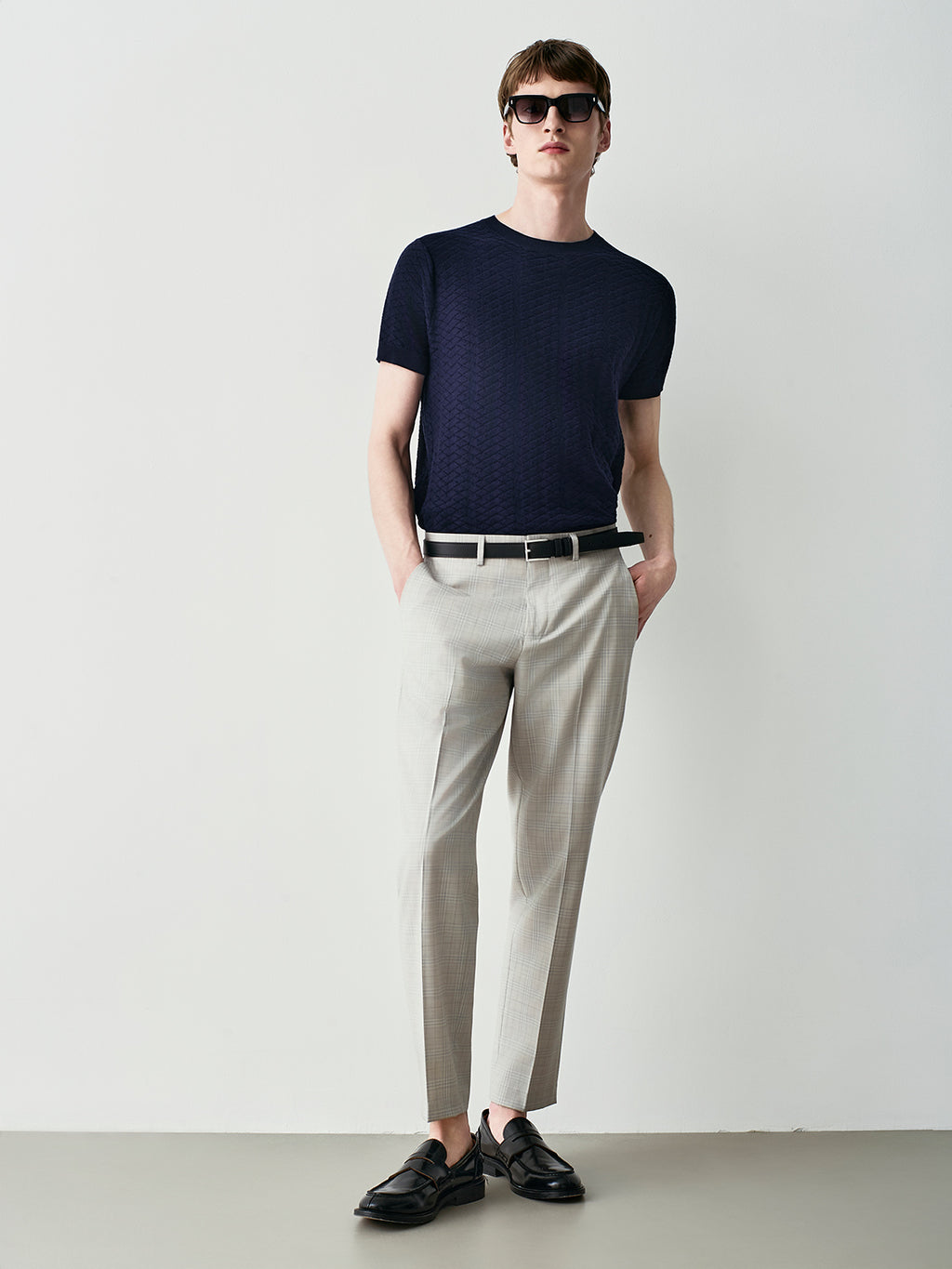 Textured cotton t-shirt