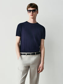 Textured cotton t-shirt