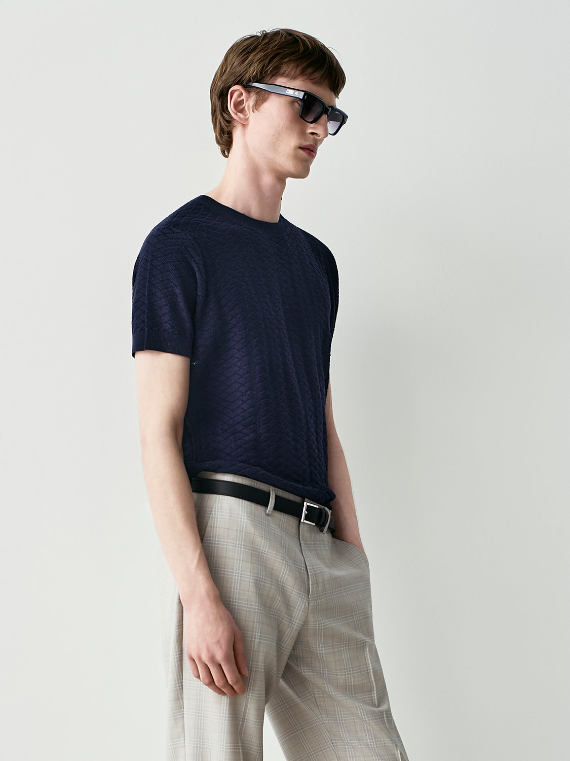 Textured cotton t-shirt