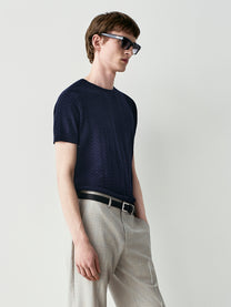 Textured cotton t-shirt