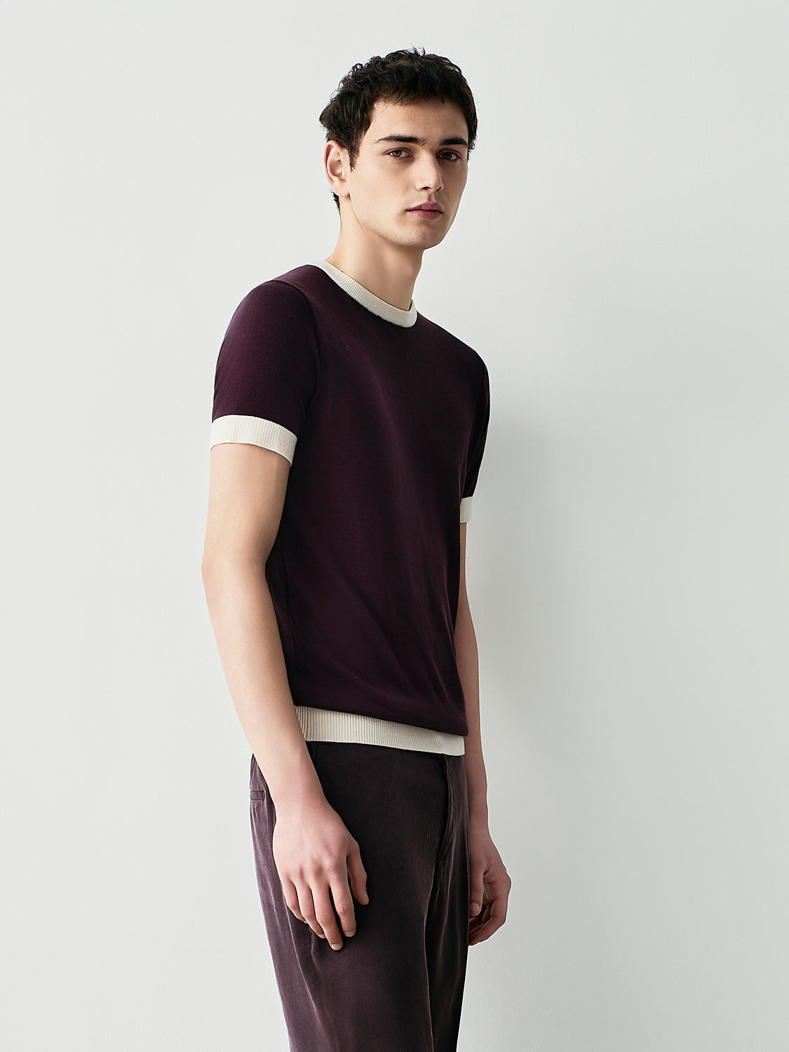 Knit t-shirt with contrasts