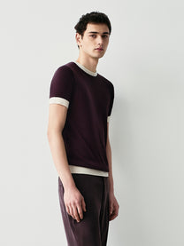 Knit t-shirt with contrasts