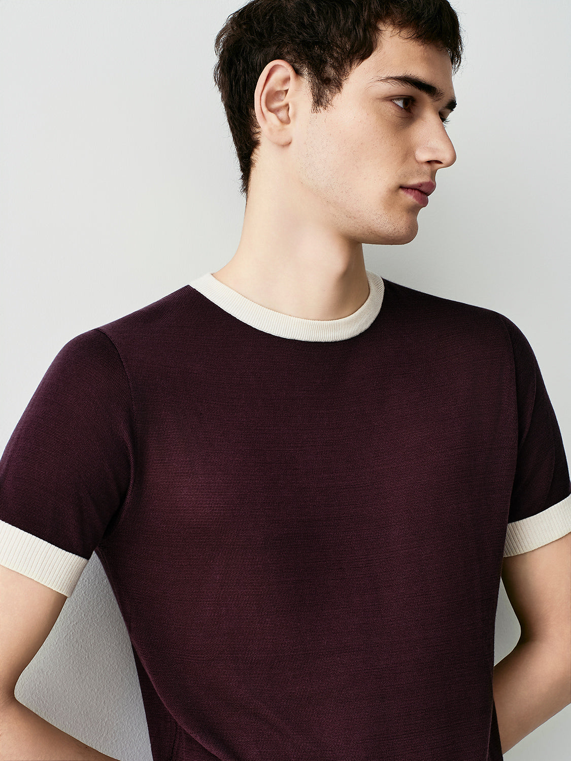 Knit t-shirt with contrasts
