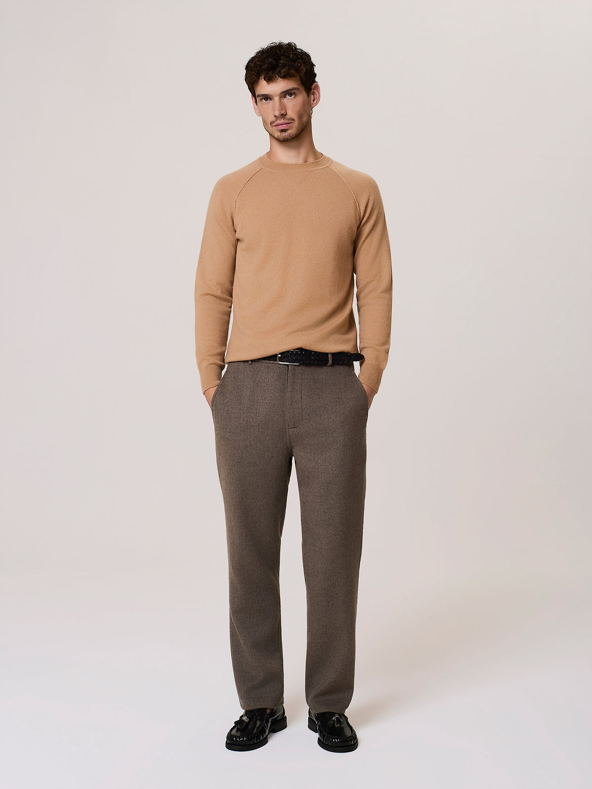 Wool and cashmere crew neck sweater