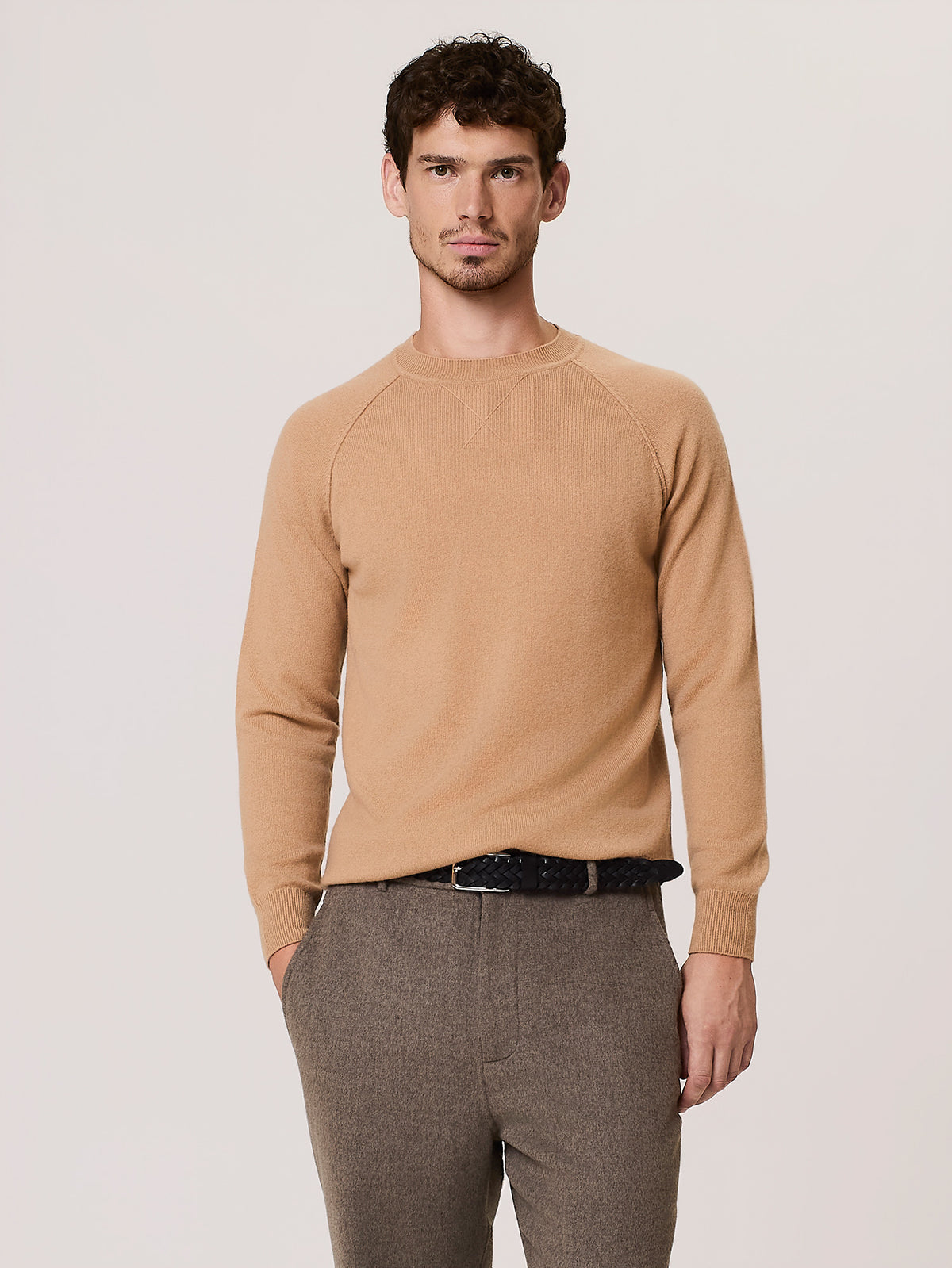 Wool and cashmere crew neck sweater