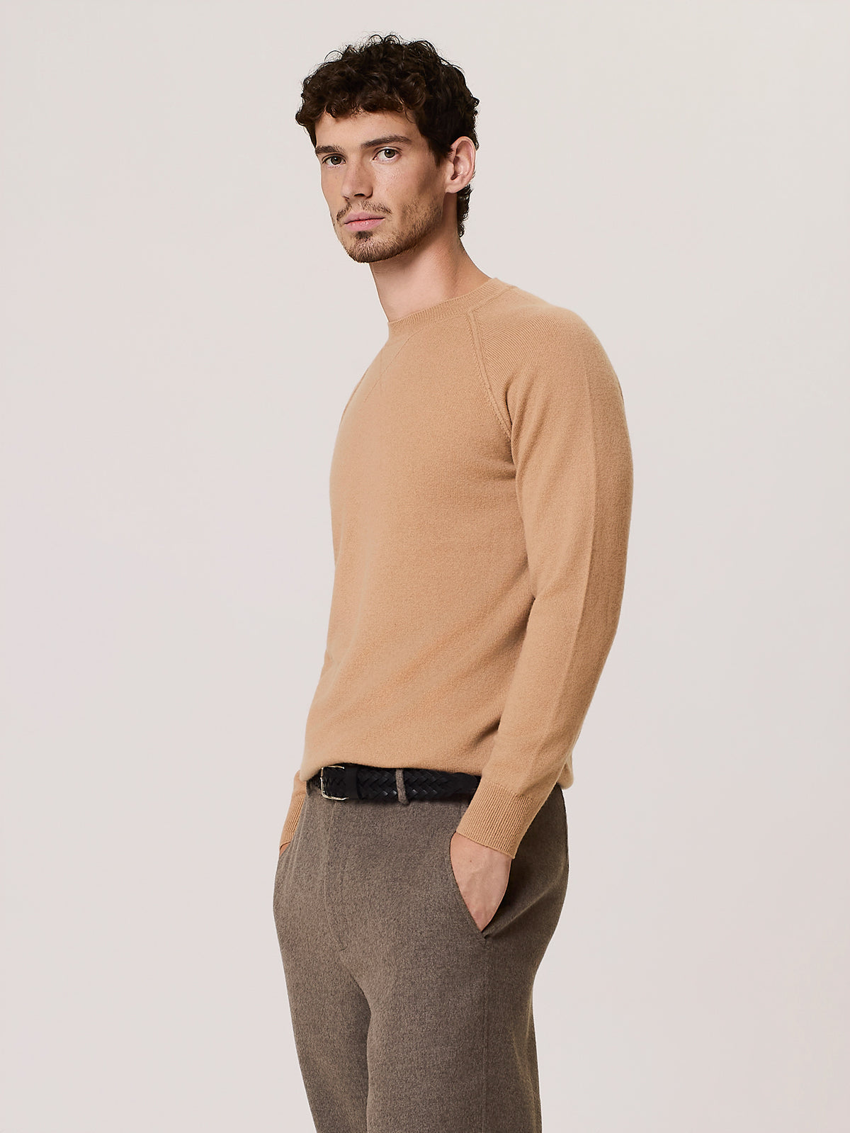 Wool and cashmere crew neck sweater