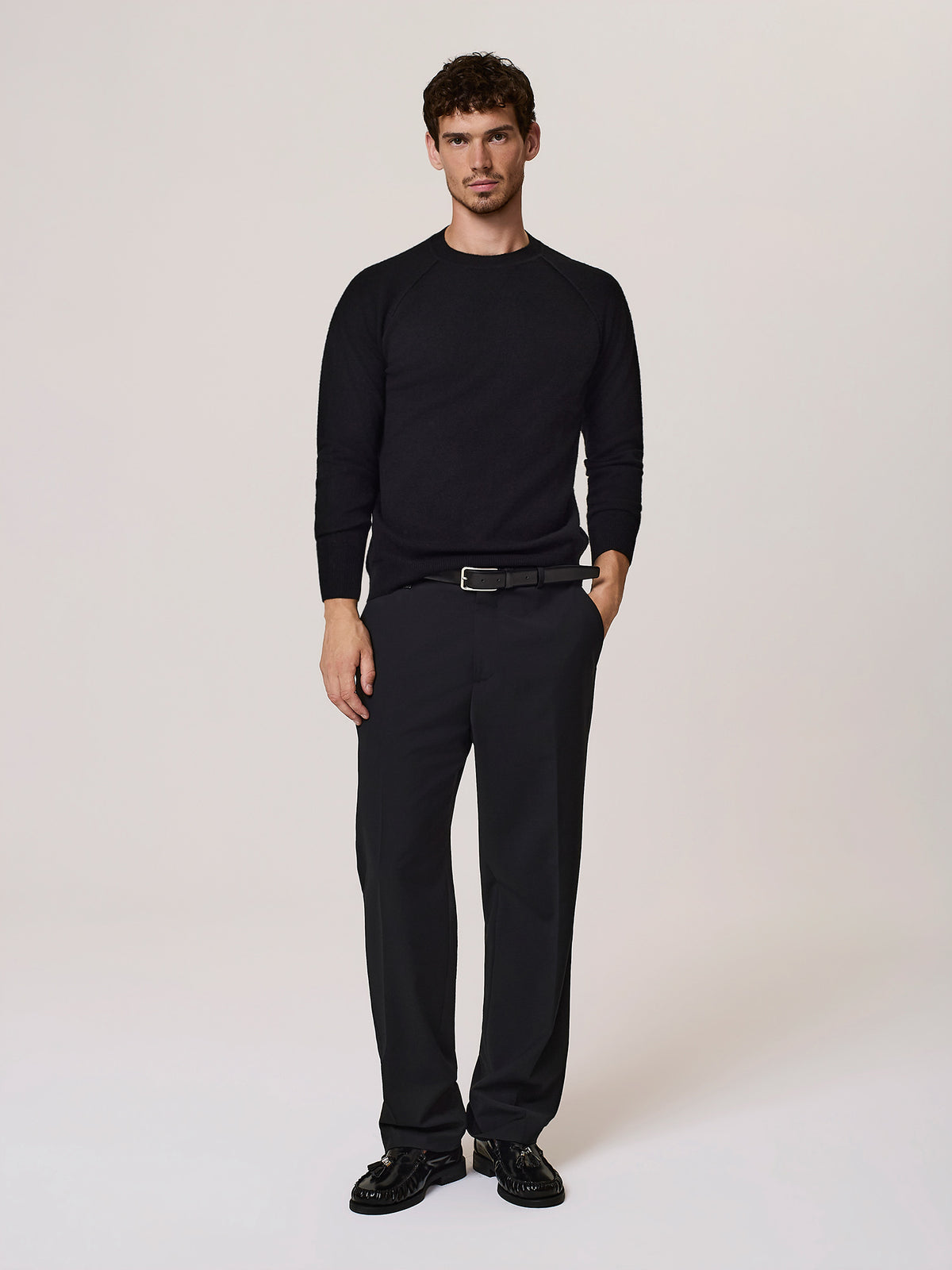 Wool and cashmere crew neck sweater
