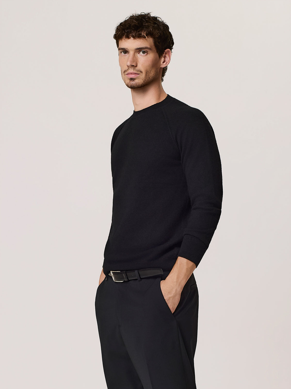 Wool and cashmere crew neck sweater