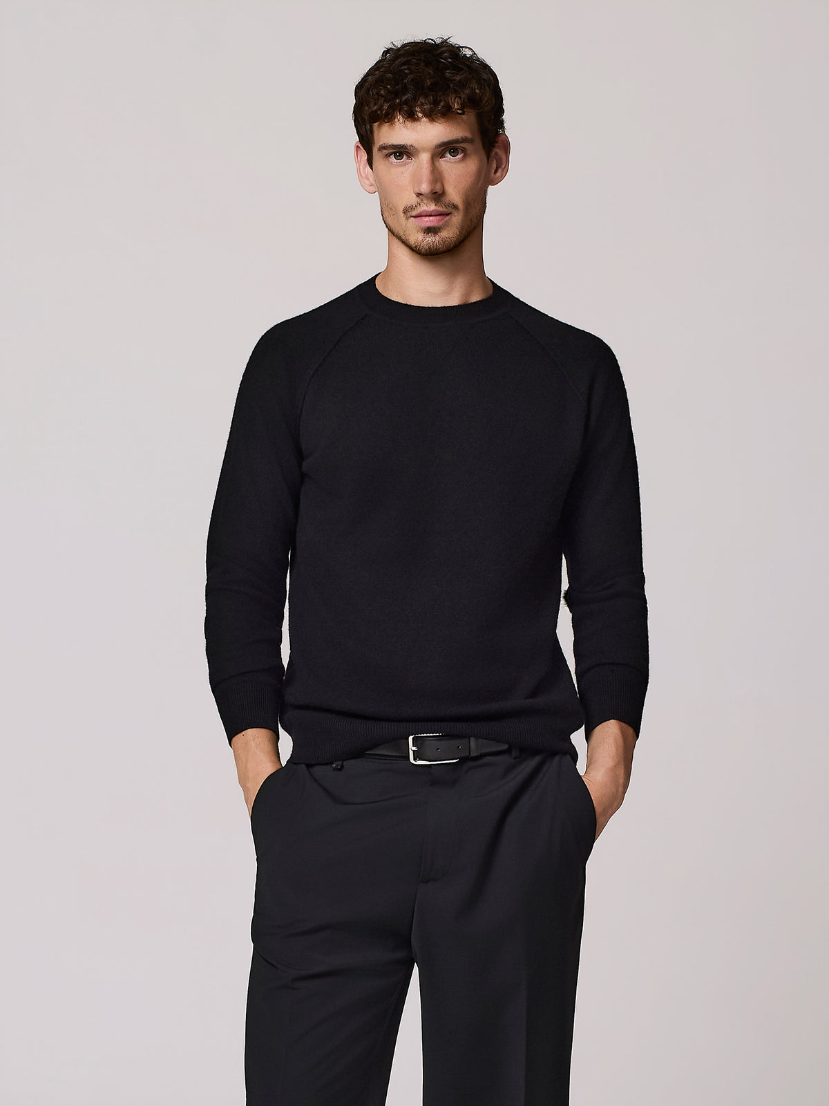 Wool and cashmere crew neck sweater